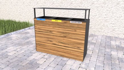 Outdoor wooden litter bin with roof Pera II - 2