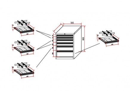 XB70-6SG drawer workshop cabinet - 2