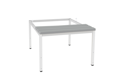 Bench with legs and rectification P323 W grey plastic