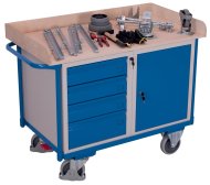 Workshop trolley with cabinet and drawer cabinet type sw-600.613