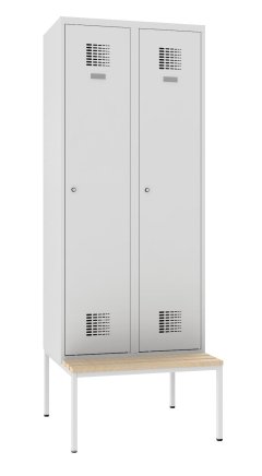 Sum 420 W metal wardrobe with bench P421 W