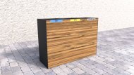 Outdoor wooden litter bin Pera