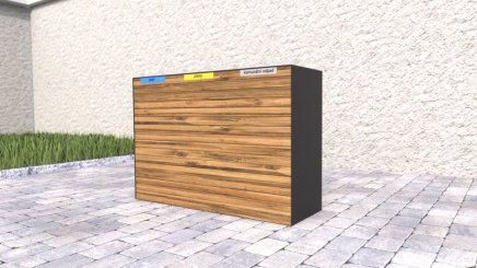 Outdoor wooden litter bin Pera - 3