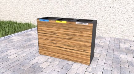 Outdoor wooden litter bin Pera - 1