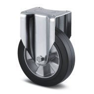 Fixed instrument wheel, black, ø 160 mm, with mounting plate