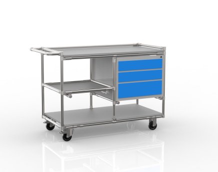 Tailor-made tubular system workshop trolley with container 22082105