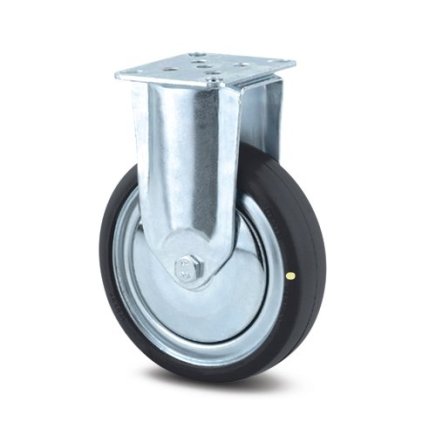 Electrically conductive fixed wheel of ø 100 mm with mounting plate