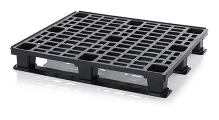 Stackable ESD plastic pallet with rails H. 155 x W. 1000 x D. 1200 mm