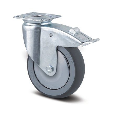 Instrument wheel gray with total brake, mounting with plate (3 models)