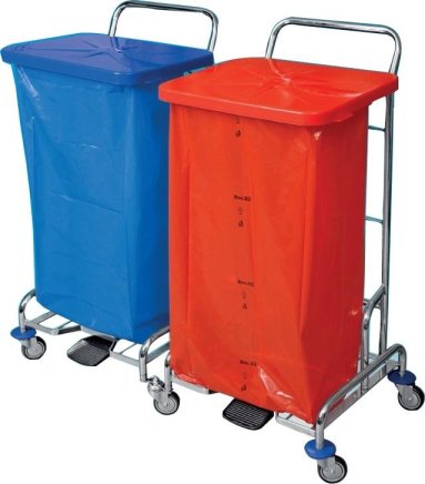 Trolley for sorting waste and laundry PEDALBAG II without bag - 2