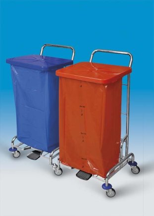 Trolley for sorting waste and laundry PEDALBAG II without bag