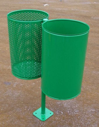 Outdoor double trash can 1025