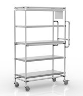 Crate rack trolley with five straight shelves, SPS10040 (2 models)