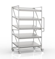 Shelving trolley for crates with inclined shelves 1000 x 600 mm, SP10060