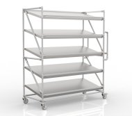 Shelving trolley for crates with inclined shelves 1500 mm wide, SP15060