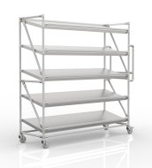 Shelving trolley for crates with 1700 mm wide inclined shelves, SP17040 (3 models)