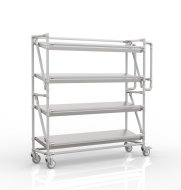 Shelving trolley for crates with 1300 mm wide inclined shelves, SP13030 (4 models)