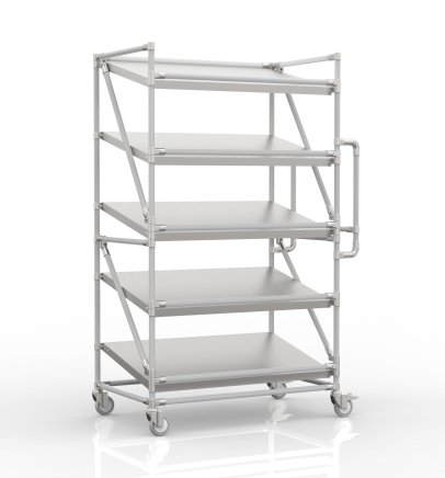 Shelving trolley for crates with inclined shelves 1000 x 600 mm, SP10060 - 1