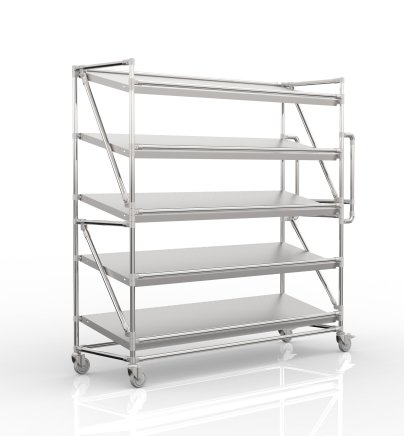 Shelving trolley for crates with slanted shelves 1700 mm wide, SP17050 - 4