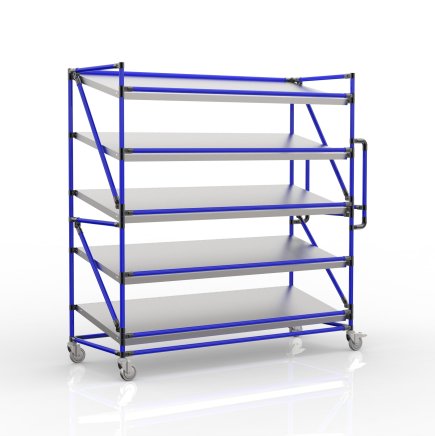 Shelving trolley for crates with inclined shelves 1700 mm wide, SP17060 - 3