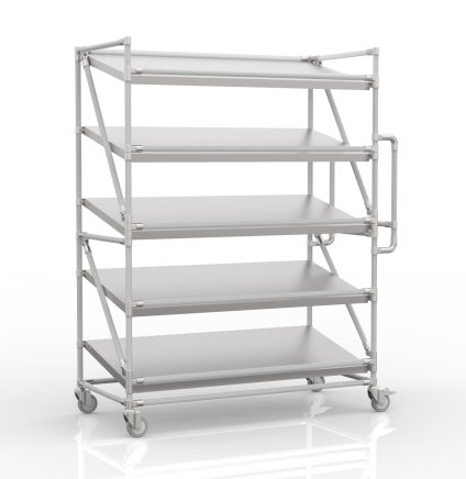 Shelving trolley for crates with inclined shelves 1300 mm wide, SP13060 - 1