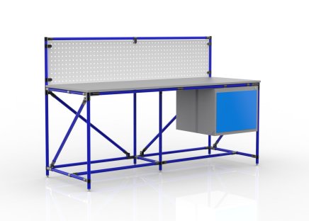 Workshop table with perforated panel width 2000 mm, 240408311