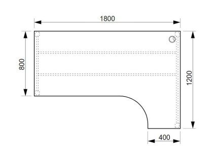 Office desk Hobis Ergo left UE 1800L - 2