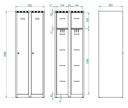 Metal wardrobe A4238 - double-skin doors - 8