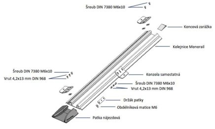 Approach foot of the rail - fastening by drilling - 2