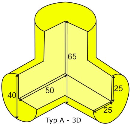 Three-arm corner coupling black - 5