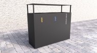 Outdoor bin with canopy for sorted waste Steel II