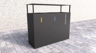 Outdoor bin with roof for sorted waste Steel II