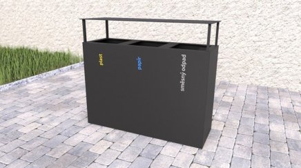 Outdoor bin with roof for sorted waste Steel II - 3