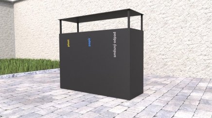 Outdoor bin with roof for sorted waste Steel II - 2