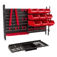 Fixing Wall Max plastic panel with tool holders and Ergoboxes