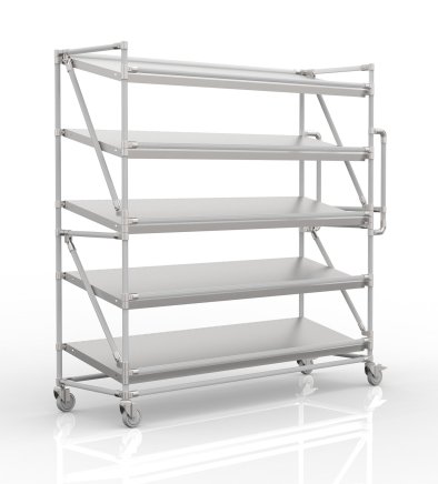 Crate rack trolley with 1700 mm wide inclined shelves, SP17040 (3 models)