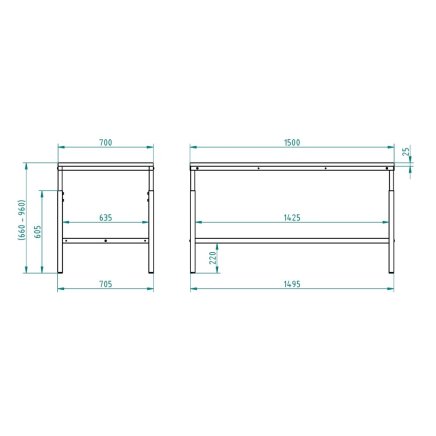 Construction for a built-in workbench - 2