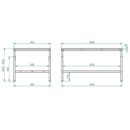 Construction for a built-in workbench - 2