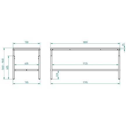 Construction for a built-in workbench - 2