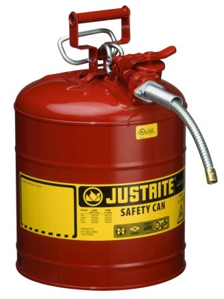 Ventilated safety container for combustibles with a volume of 19 l