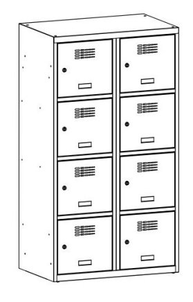 Metal wardrobe with reduced height MSum 424S width 800 mm