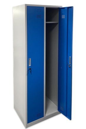 Metal wardrobe with two compartments and padlock closure - 3