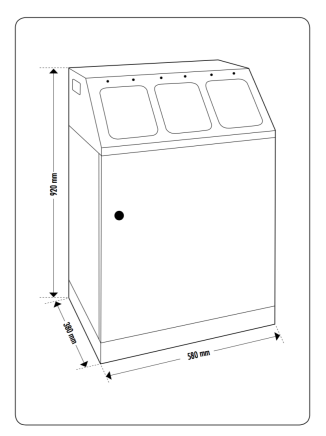 Waste bin for sorted waste TRIPLEX - 2