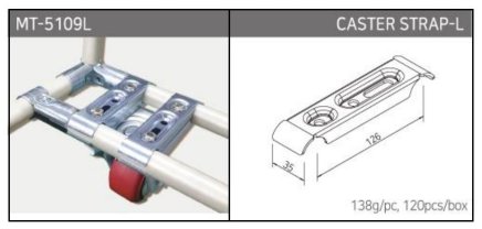 Connecting bracket for wheels with plate MT-5109L