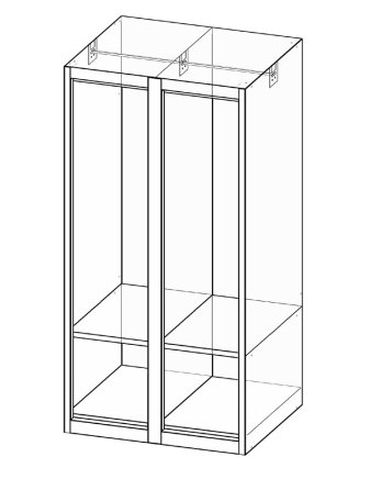 Metal wardrobe with two doors XS82-12 - 3