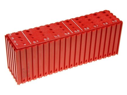 Plastic box for storing drill bits D1-D4,9