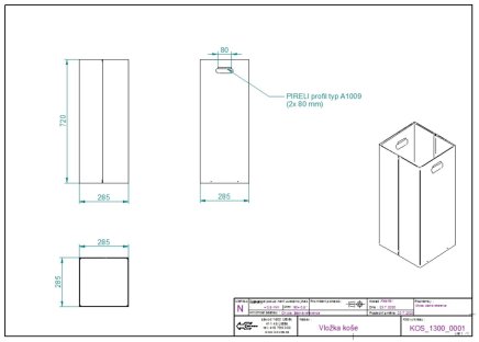 Insert for waste bin KOS 1300, 1294, 1297 - 2