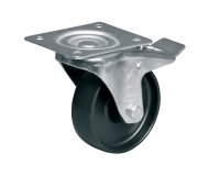 Polypropylene wheel, diameter 100 mm, swivel with brake