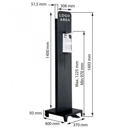 All-metal stand for disinfection with foot control - 2