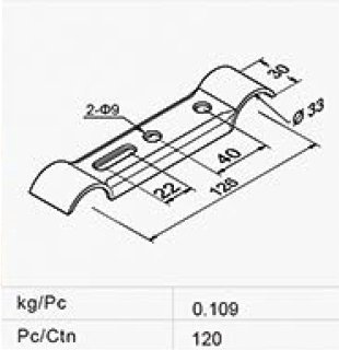 Connecting bracket for wheels with plate MT-5109B - 2